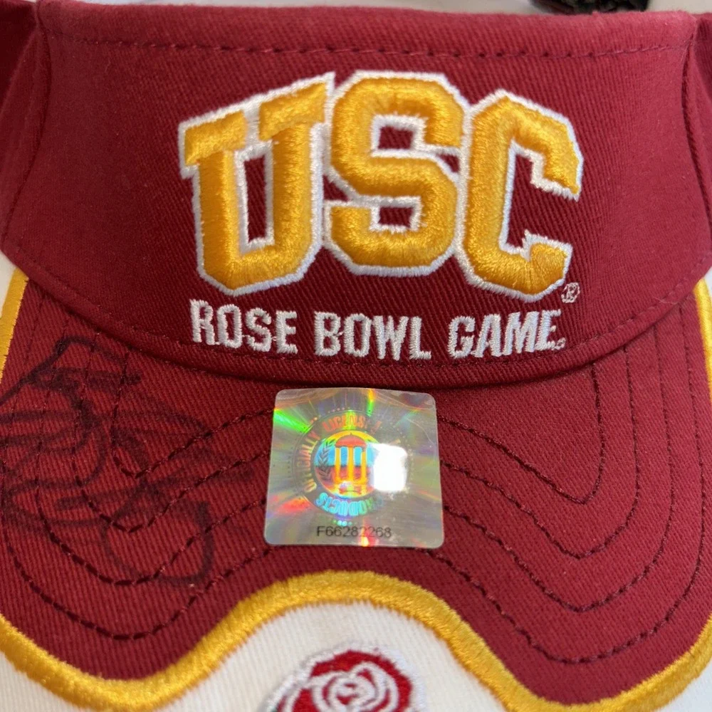 USC Trojans Rose Bowl 2008 Gameday Authentics Strapback Visor Reggie Bush Signed